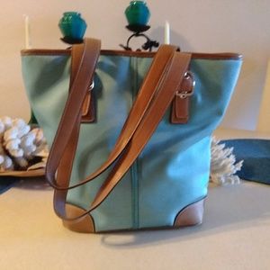 Coach ,Blue purse. 10 H. X 11.5 L.